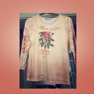 Flower Girl Worn Look Rhinestone Adorned Top